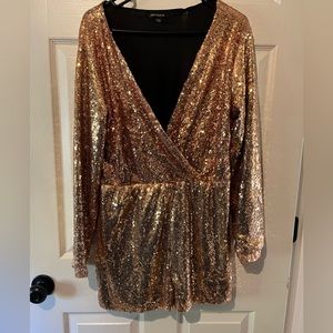 XXL Women’s Gold Sequin Romper